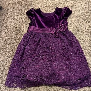 Jona Michelle Velvet and Lace Purple Dress